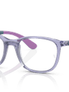 Ray-Ban Eyeglasses Children Rb1620 Optics Kids Prescription - Torquoise On Rubber Violet Frame Clear Lenses 48-17 Polarized