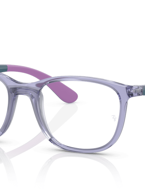 Ray-Ban Eyeglasses Children Rb1620 Optics Kids Prescription - Torquoise On Rubber Violet Frame Clear Lenses 48-17 Polarized