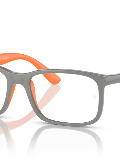 Ray-Ban Eyeglasses Children Rb1621 Optics Kids Bio-based Prescription - Grey On Orange Frame Clear Lenses 47-15 Polarized