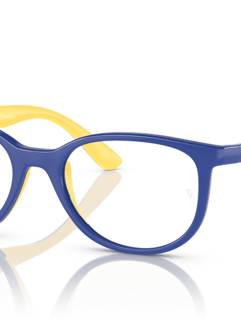 Ray-Ban Eyeglasses Children Rb1622 Optics Kids Bio-based Prescription - Blue On Yellow Frame Clear Lenses 46-17 Polarized