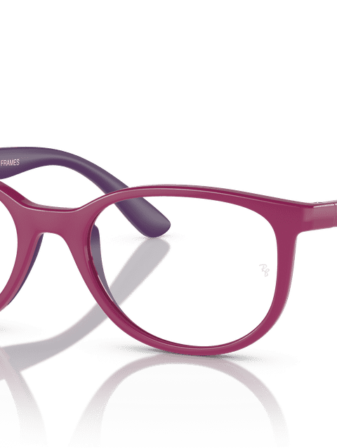 Ray-Ban Eyeglasses Children Rb1622 Optics Kids Bio-based Prescription - Fuchsia Frame Clear Lenses 48-17 Polarized