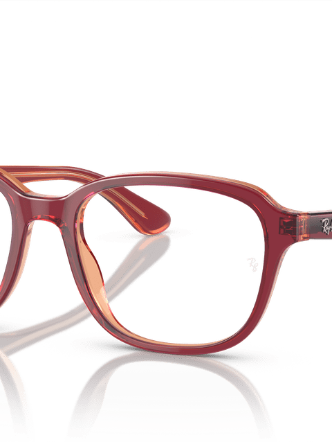 Ray-Ban Eyeglasses Children Rb1627 Optics Kids Prescription - Top Red & Violet & Orange Frame Clear Lenses 46-16 Polarized