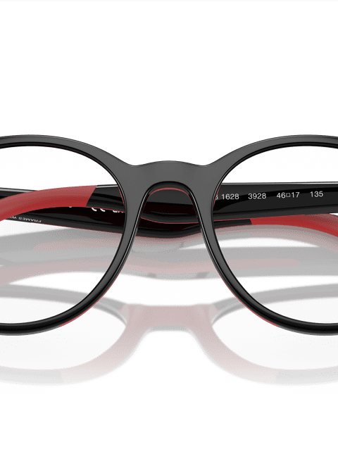 Ray-Ban Eyeglasses Children Rb1628 Optics Kids Bio-based Prescription - Black On Red Frame Demo Lens Lenses 46-17 Polarized