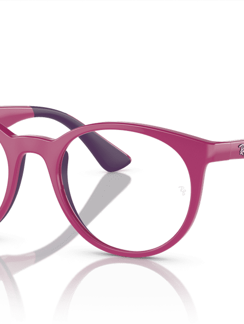 Ray-Ban Eyeglasses Children Rb1628 Optics Kids Bio-based Prescription - Fuchsia On Violet Frame Clear Lenses 46-17 Polarized