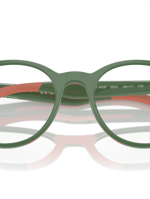 Ray-Ban Eyeglasses Children Rb1628 Optics Kids Bio-based Prescription - Green On Pink Frame Clear Lenses 48-17 Polarized