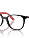 Ray-Ban Eyeglasses Children Rb1631 Optics Kids Bio-based Prescription - Black On Red Frame Clear Lenses 45-16