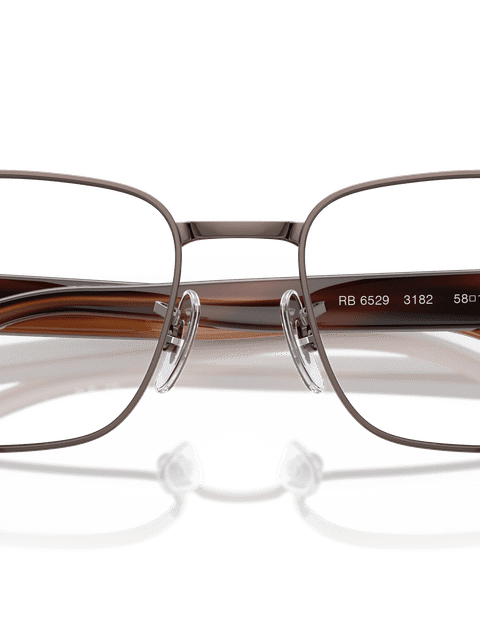 Ray-Ban Eyeglasses Unisex Rb6529 Optics Prescription - Havana Brown Frame Clear Lenses 54-18 Polarized