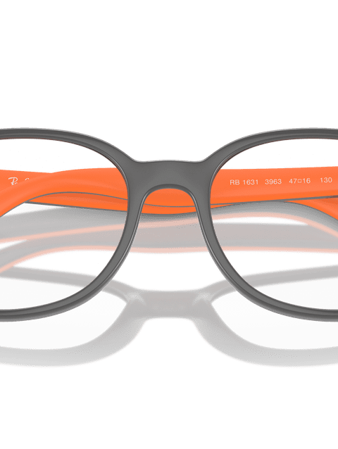 Ray-Ban Eyeglasses Children Rb1631 Optics Kids Bio-based Prescription - Dark Grey On Orange Frame Clear Lenses 45-16