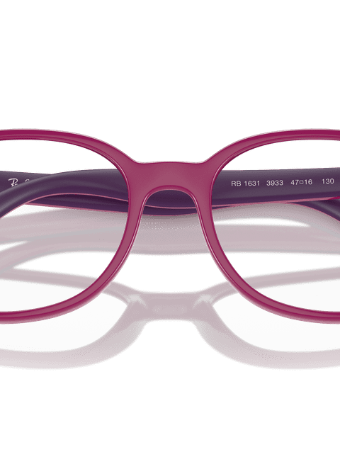 Ray-Ban Eyeglasses Children Rb1631 Optics Kids Bio-based Prescription - Fuchsia On Violet Frame Clear Lenses 45-16