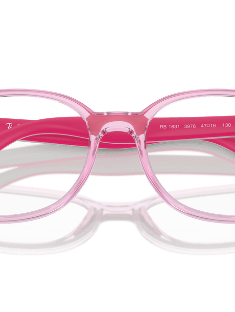 Ray-Ban Eyeglasses Children Rb1631 Optics Kids Bio-based Prescription - Grey On Fuchsia Frame Clear Lenses 45-16