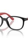 Ray-Ban Eyeglasses Children Rb1632 Optics Kids Bio-based Prescription - Black On Red Frame Clear Lenses 46-16