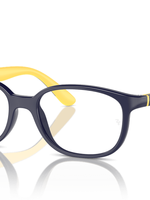 Ray-Ban Eyeglasses Children Rb1632 Optics Kids Bio-based Prescription - Dark Blue On Yellow Frame Clear Lenses 46-16