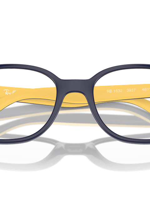 Ray-Ban Eyeglasses Children Rb1632 Optics Kids Bio-based Prescription - Dark Blue On Yellow Frame Clear Lenses 46-16