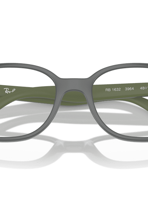 Ray-Ban Eyeglasses Children Rb1632 Optics Kids Bio-based Prescription - Dark Grey On Green Frame Clear Lenses 46-16