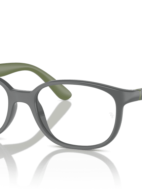 Ray-Ban Eyeglasses Children Rb1632 Optics Kids Bio-based Prescription - Dark Grey On Green Frame Clear Lenses 48-16