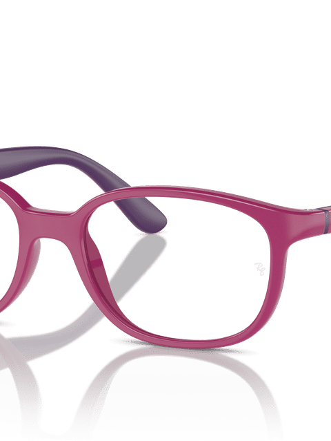 Ray-Ban Eyeglasses Children Rb1632 Optics Kids Bio-based Prescription - Fucsia On Violet Frame Clear Lenses 46-16