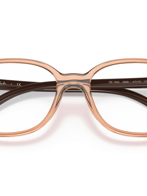 Ray-Ban Eyeglasses Children Rb1900 Optics Kids Prescription - Dark Brown Frame Clear Lenses 47-15 Polarized