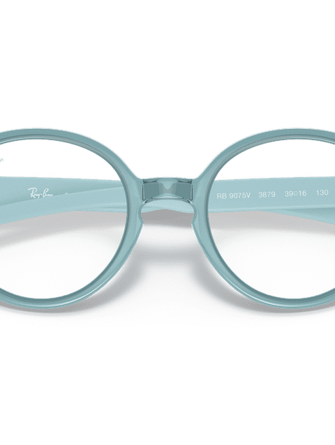 Ray-Ban Eyeglasses Children Rb9075 Optics Kids Prescription - Light Blue Frame Clear Lenses 37-16 Polarized