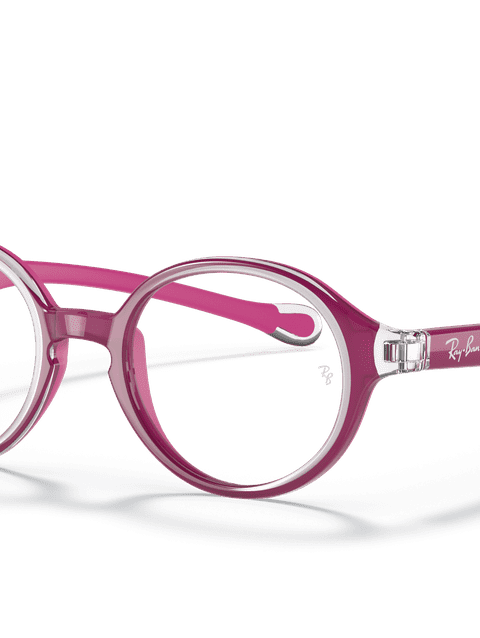 Ray-Ban Eyeglasses Children Rb9075 Optics Kids Prescription - Transparent On Fuxia Frame Clear Lenses 37-16 Polarized