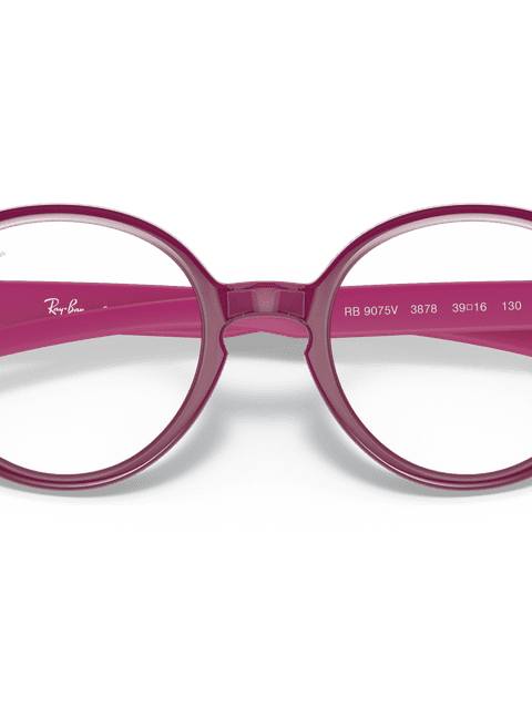 Ray-Ban Eyeglasses Children Rb9075 Optics Kids Prescription - Transparent On Fuxia Frame Clear Lenses 37-16 Polarized