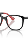 Ray-Ban Eyeglasses Children Rb9078v Optics Kids Bio-based Prescription - Black On Red Frame Clear Lenses 46-16 Polarized