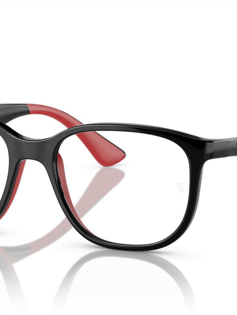 Ray-Ban Eyeglasses Children Rb9078v Optics Kids Bio-based Prescription - Black On Red Frame Clear Lenses 46-16 Polarized