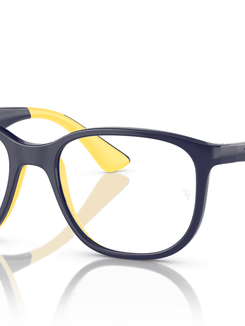 Ray-Ban Eyeglasses Children Rb9078v Optics Kids Bio-based Prescription - Dark Blue On Yellow Frame Clear Lenses 46-16 Polarized