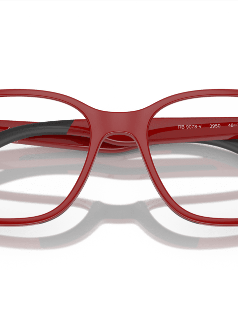 Ray-Ban Eyeglasses Children Rb9078v Optics Kids Bio-based Prescription - Red On Black Frame Clear Lenses 46-16 Polarized