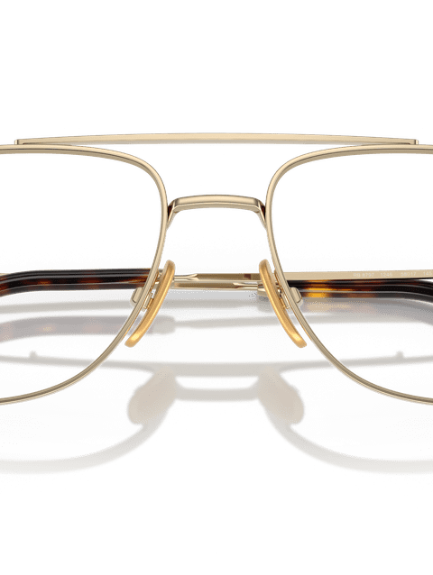 Ray-Ban Eyeglasses Unisex William Titanium Optics Prescription - Arista Gold Frame Clear Lenses 58-17 Polarized