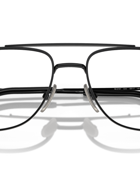 Ray-Ban Eyeglasses Unisex William Titanium Optics Prescription - Black Frame Clear Lenses 56-17 Polarized