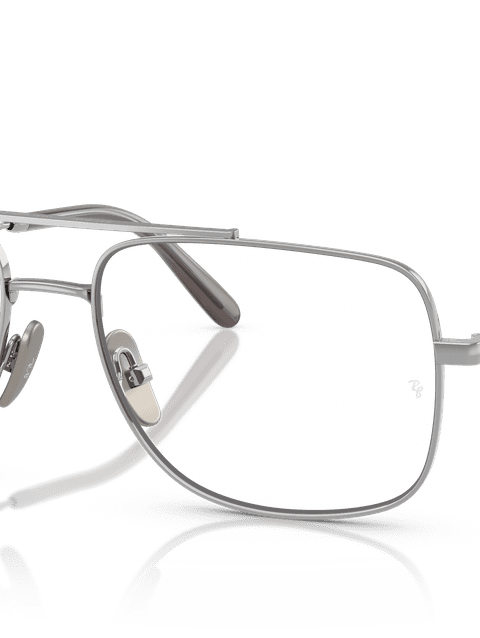 Ray-Ban Eyeglasses Unisex William Titanium Optics Prescription - Silver Frame Clear Lenses 56-17 Polarized