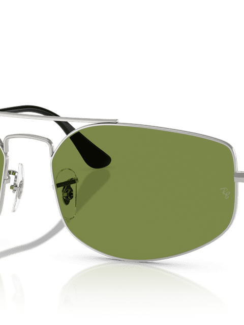 Ray-Ban Sunglasses Unisex Explorer V - Silver Frame Green Lenses 57-17