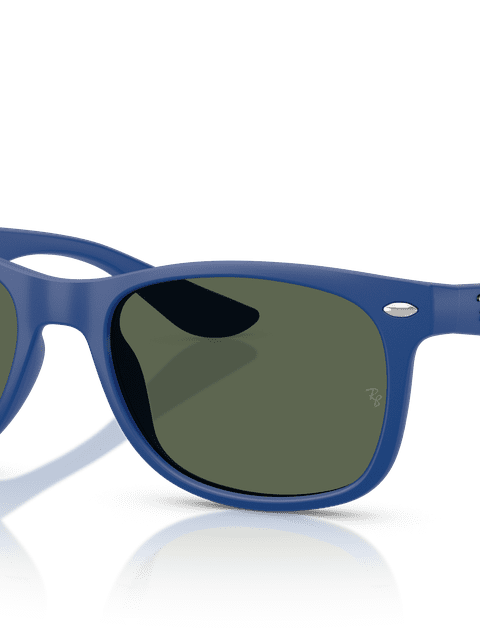 Ray-Ban Sunglasses Children New Wayfarer Kids - Rubber Blue Frame Green Lenses 47-15