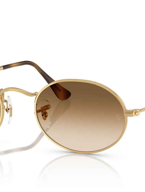 Ray-Ban Sunglasses Unisex Oval Metal - Arista Gold Frame Brown Lenses 54-21