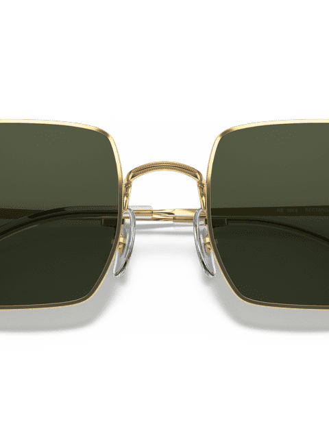 Rectangle 1969 G-15 Green Solid Color Polished Gold