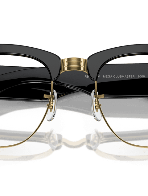 Ray-Ban Eyeglasses Unisex Mega Clubmaster Optics Prescription - Black Frame Clear Lenses 50-21 Polarized