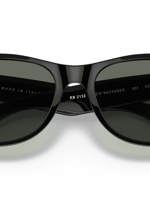 Ray-Ban Sunglasses Unisex New Wayfarer Classic - Black Frame Green Lenses 52-18