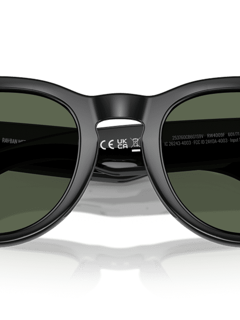 Ray-Ban Meta Low Bridge Fit Headliner Smart Glasses Black Frame Green Lenses