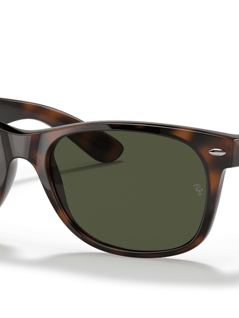 Ray-Ban Sunglasses Unisex New Wayfarer Classic - Tortoise Frame Green Lenses 52-18