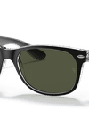 Ray-Ban Sunglasses Unisex New Wayfarer Color Mix - Black On Transparent Frame Green Lenses 52-18