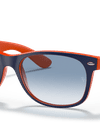 Ray-Ban Sunglasses Unisex New Wayfarer Color Mix - Blue On Orange Frame Blue Lenses 55-18