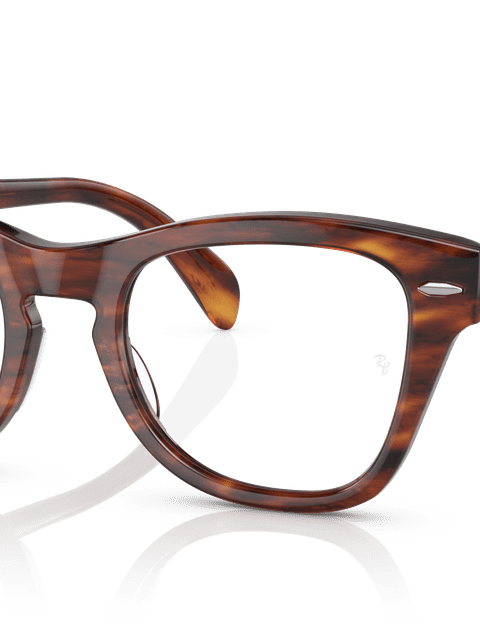 Ray-Ban Eyeglasses Unisex Rb0707 Optics Prescription - Striped Havana Frame Clear Lenses 50-21 Polarized