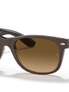 Ray-Ban Sunglasses Unisex New Wayfarer Classic - Brown On Transparent Brown Frame Brown Lenses 58-18 Polarized