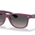 Ray-Ban Sunglasses Unisex New Wayfarer Classic - Violet On Transparent Violet Frame Grey Lenses 52-18 Polarized