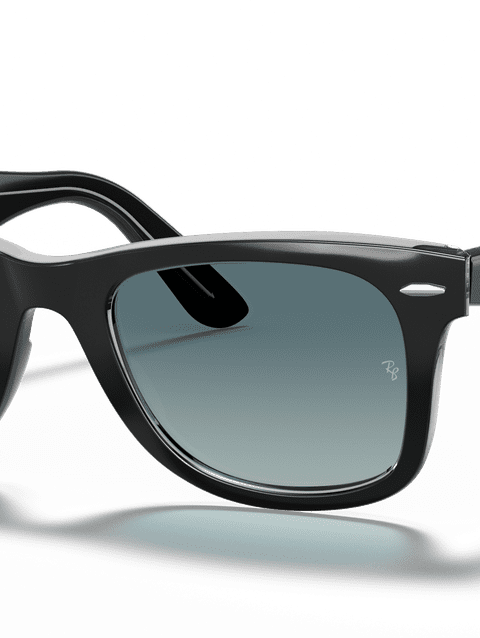 Ray-Ban Sunglasses Unisex Original Wayfarer Bicolor - Black On Transparent Frame Blue Lenses 50-22