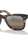 Ray-Ban Sunglasses Unisex Original Wayfarer Chromance - Pink Havana Frame Silver Lenses 52-22 Polarized