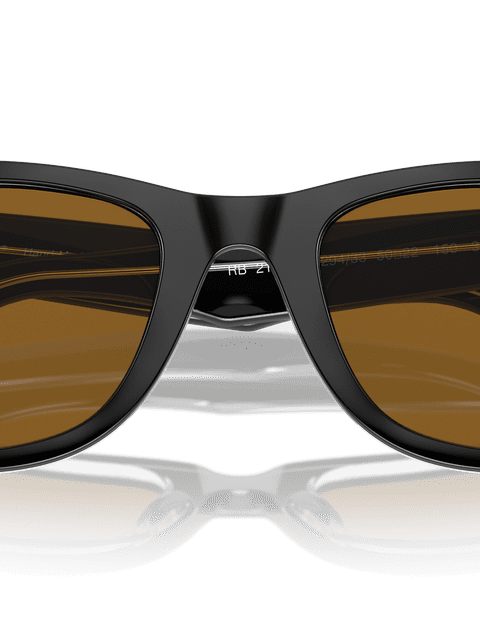 Ray-Ban Sunglasses Unisex Original Wayfarer Classic - Black On Transparent Frame Brown Lenses 52-22