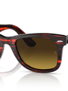 Ray-Ban Sunglasses Unisex Original Wayfarer Bio-based - Striped Red Frame Brown Lenses 50-22