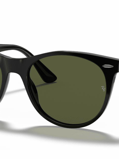 Ray-Ban Sunglasses Unisex Wayfarer II Classic - Black Frame Green Lenses 55-18 Polarized