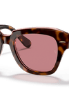 Ray-Ban Sunglasses Unisex State Street @collection - Havana On Transparent Pink Frame Violet Lenses 49-20